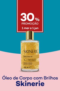 &Oacute;leo de corpo com brilhos da marca Skinerie com destaque promocional de 30% direto - de 1 mar&ccedil;o a 1 junho